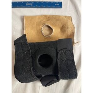 DeRoyal Hinged Knee Brace Large Black Tan Open Patella Adjustable Support Strap